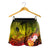 Yap Women's Shorts - Humpback Whale with Tropical Flowers (Yellow) - Polynesian Pride