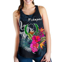 Pohnpei Micronesia Women's Racerback Tank - Tropical Flower - Polynesian Pride