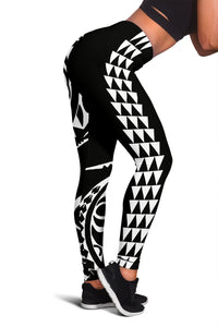 White Polynesian Tribal Women's Leggings White - Polynesian Pride