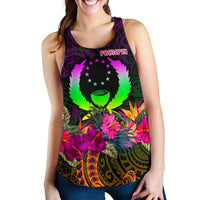 Pohnpei Women's Racerback Tank - Summer Hibiscus - Polynesian Pride