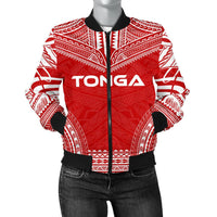 Tonga Flag Polynesian Chief Women'S Bomber Jacket Red - Polynesian Pride