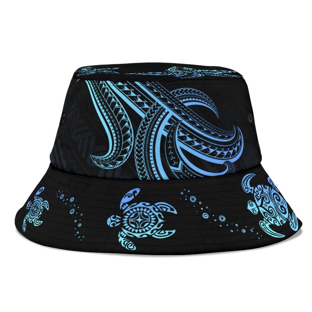 Polynesian Bucket Hat - Blue Turtle Unisex Universal Fit Blue - Polynesian Pride