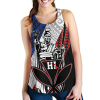 Hawaii Kanaka Cover Kakau Polynesian King Women's Racerback Tank - Polynesian Pride