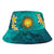 Northern Mariana Islands Polynesian Bucket Hat - Manta Ray Ocean Unisex Universal Fit Turquoise - Polynesian Pride