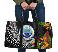 Federated States of Micronesia Travel Bag - Custom Personalised Seal Spiral Polynesian Patterns Travel Bag - Black - Federated States of Micronesia One size Black - Polynesian Pride