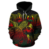 Pohnpei Polynesian Hoodie Turtle Hibiscus Reggae - Polynesian Pride