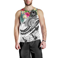 Tahiti Polynesian Men's Tank Top - Summer Plumeria (White) - Polynesian Pride