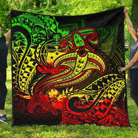 Samoa Premium Quilt - Reggae Shark Polynesian Tattoo - Polynesian Pride