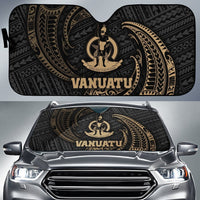 Polynesian Vanuatu Sun Shades - Gold Tribal Wave Auto Sun Shade Universal Fit Gold - Polynesian Pride