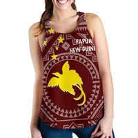 Papua New Guinea Women's Racerback Tank - Flag With Polynesian Patterns (Red) - Polynesian Pride