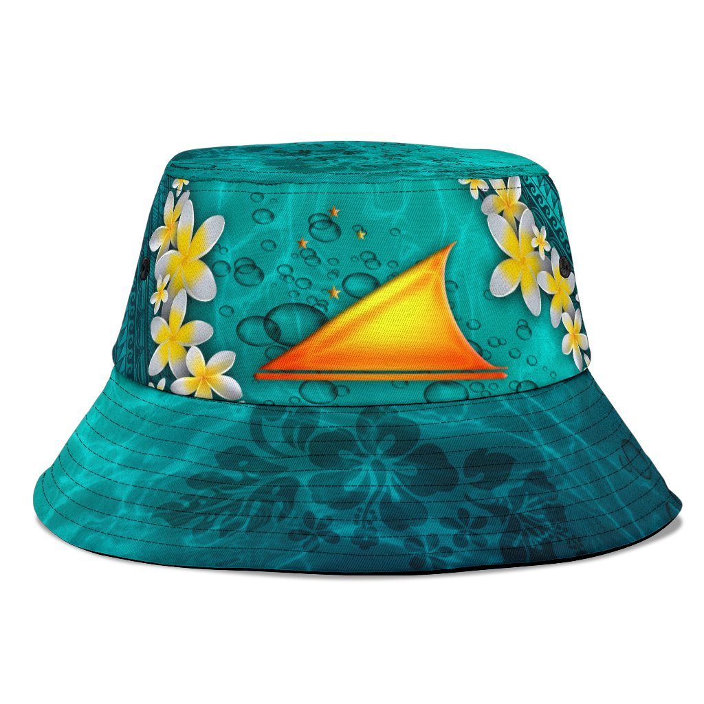 Tokelau Polynesian Bucket Hat - Manta Ray Ocean Unisex Universal Fit Blue - Polynesian Pride