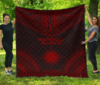 Marshall Islands Premium Quilt - Marshall Islands Flag Polynesian Chief Red Version Red - Polynesian Pride