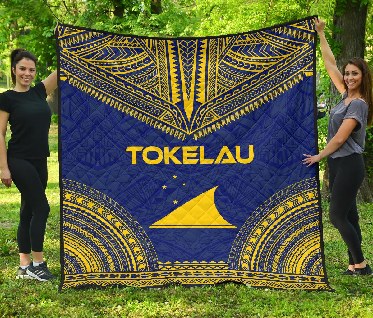 Tokelau Premium Quilt - Tokelau Flag Polynesian Chief BLue Version Blue - Polynesian Pride