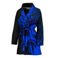 Guam Women's Bathrobe - Hibiscus And Wave Blue Women's Bath Robe - Guam Women's Bathrobe - Hibiscus and Wave Blue K6 Universal Fit Blue - Polynesian Pride