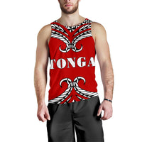 Tonga Tribal Pattern Men's Tank Top Red - Polynesian Pride