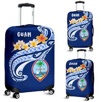Guam Luggage Covers - Guam Seal Polynesian Patterns Plumeria (Blue) - Polynesian Pride