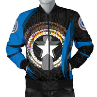 Northern Mariana Islands Bomber Jacket (Men) - Northern Mariana Islands Spirit Black - Polynesian Pride
