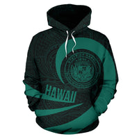 Hawaii Coat of Arms Roll In My Heart Hoodie Celadon - Polynesian Pride