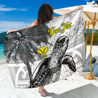 Hawaii Custom Personalised Sarongs - Turtle Palm Tree White - Polynesian Pride