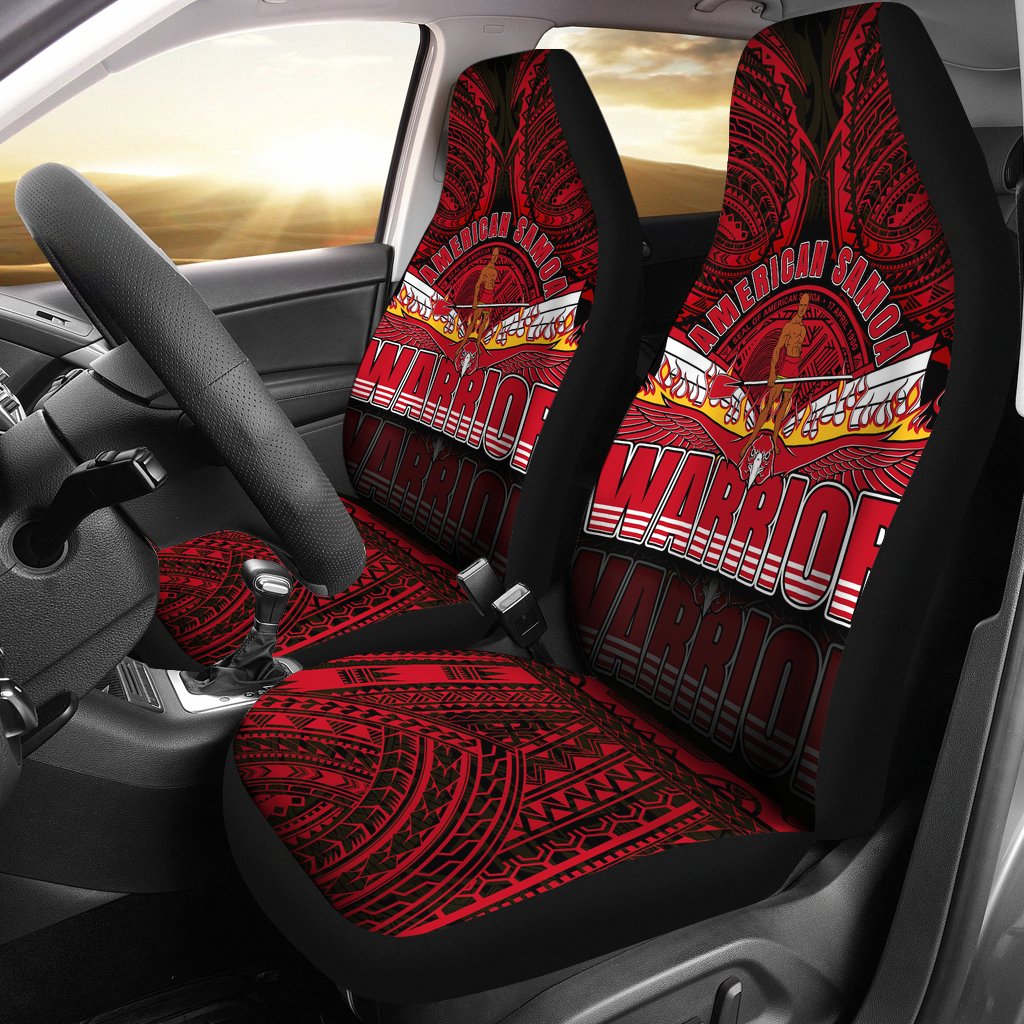 American Samoa Car Seat Covers - Polynesian Patterns Warrior Universal Fit Red - Polynesian Pride