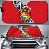 Tonga Rugby Auto Sun Shades Polynesian Style Pinwheel Auto Sun Shade Universal Fit Red - Polynesian Pride