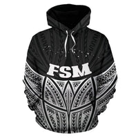 Federated States of Micronesia Polynesian Hoodie Black Pride Map nd Seal - Polynesian Pride