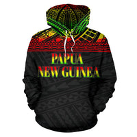 Papua New Guinea Polynesian ll Over Hoodie Reggae Horizontal - Polynesian Pride