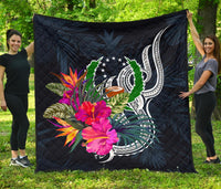 Pohnpei Micronesia Premium Quilt - Tropical Flower - Polynesian Pride