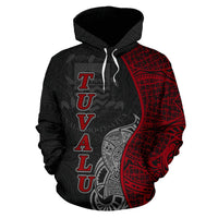 Tuvalu Polynesian Hoodie Coconut Tree Red - Polynesian Pride