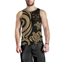 Fiji Polynesian Men Tank Top - Gold Tentacle Turtle Crest - Polynesian Pride