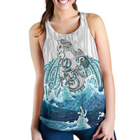 Maori Manaia The Blue Sea Women'S Racerback Tank, White White - Polynesian Pride