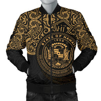 Polynesian Hawaii Bomber Jacket (Men) - Pride of Hawaii Black - Polynesian Pride