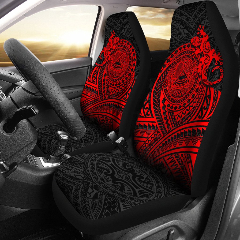 American Samoa Car Seat Covers - Polynesian Lizard Universal Fit RED - Polynesian Pride