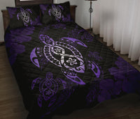 Hawaii Polynesian Turtle Quilt Bed Set Flow Of Turtle Purple - Polynesian Pride