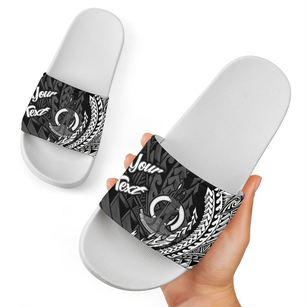 Vanuatu Slide Sandals - Custom Personalised Wings Style White - Polynesian Pride