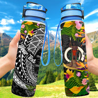 Vanuatu Custom Personalised Hydro Tracking Bottle - Seal Spiral Polynesian Patterns Hydro Tracking Bottle - Vanuatu 32oz Large Black - Polynesian Pride