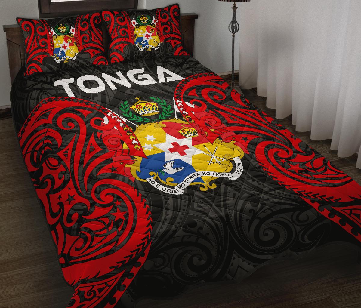 Tonga Polynesian Quilt Bed Set - Tongan Spirit Red - Polynesian Pride