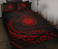 Hawaii Coat Of Arms Quilt Bed Set - Red - Frida Style - Polynesian Pride