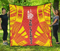 New Caledonia Premium Quilt - New Caledonia Coat Of Arms Polynesian Yellow Tattoo - Polynesian Pride
