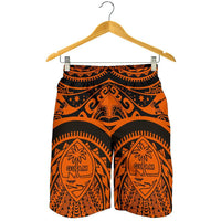 Polynesian Shorts Men - Guam Flag, Seal with Maui Moana Tattoo - Polynesian Pride