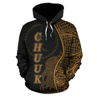 Chuuk Polynesian Hoodie Coconut Tree Gold - Polynesian Pride