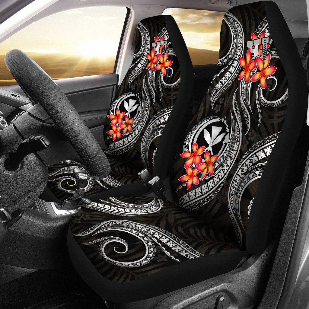 Polynesian Hawaii Car Seat Covers - Black Plumeria Universal Fit BLACK - Polynesian Pride