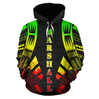 Marshall Islands All Over Hoodie Reggae Tattoo Style - Polynesian Pride