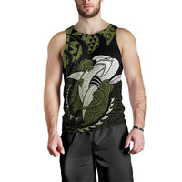 Hawaii Polynesian Aumakua Hammerhead Shark T Shirt Cloud Style Green Military Unisex Green - Polynesian Pride