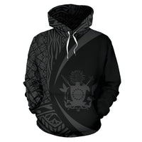 Cook Islands Polynesian Hoodie Circle Style 04 Unisex Black - Polynesian Pride