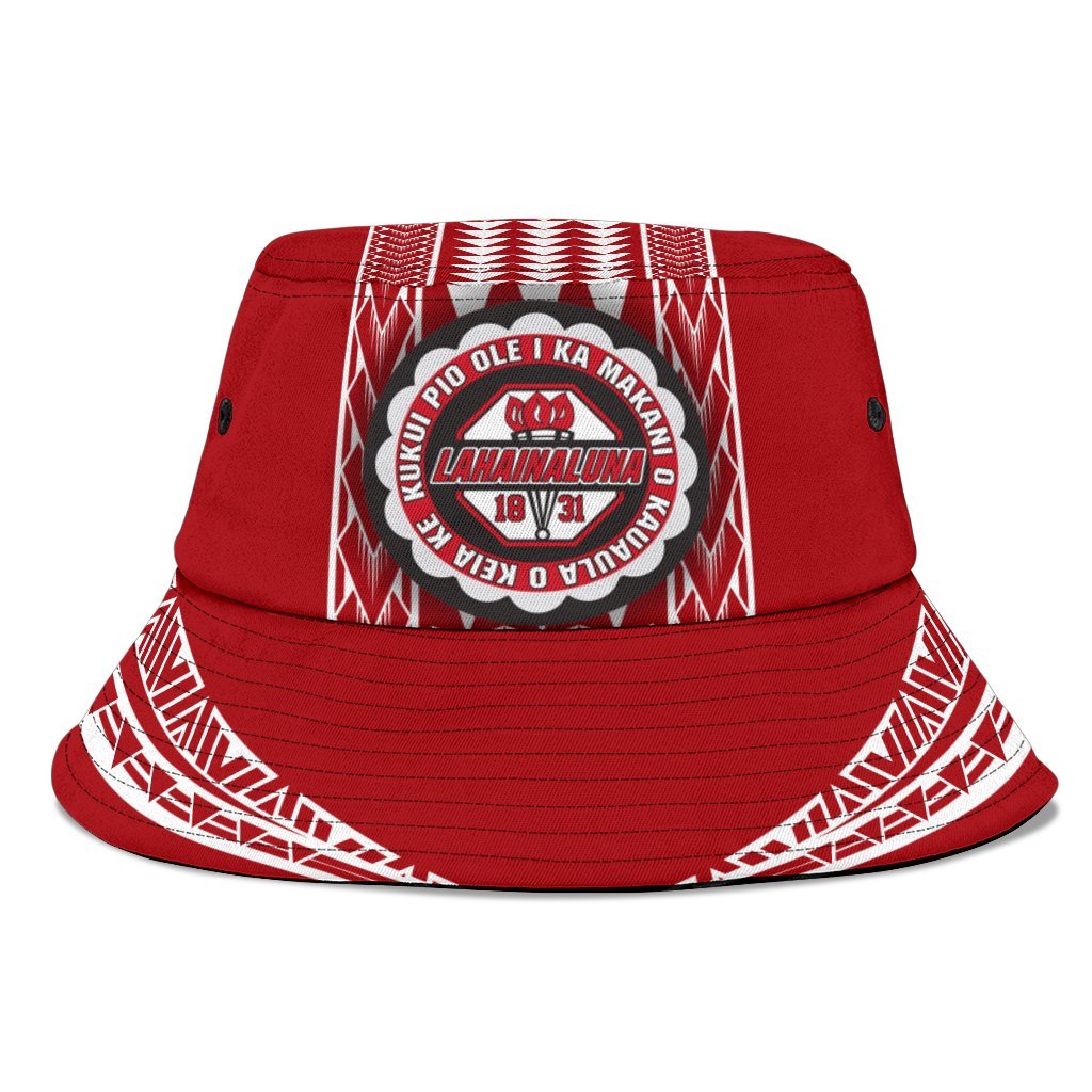 Hawaii - Lahainaluna High Bucket Hat - AH Unisex Universal Fit Red - Polynesian Pride