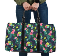 Tropical Hibiscus Palm Leaves Hawaii Travel Bag Travel Bag One size Black - Polynesian Pride