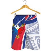 Philippines Men's Shorts - Polynesian Pattern With Flag - Polynesian Pride