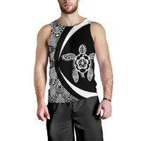 Hawaii Turtle Polynesian Men's Tank Top - Circle Style - White AH - Polynesian Pride