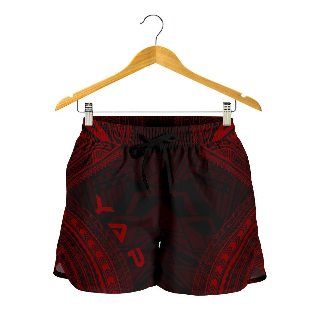 Yap Women's Shorts - Polynesian Chief Red Version Women Red - Polynesian Pride